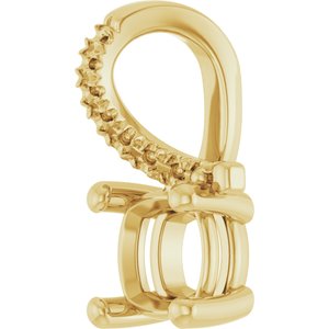 10K Yellow Gold 5.5x5.5 mm Cushion Pendant Mounting – image 4