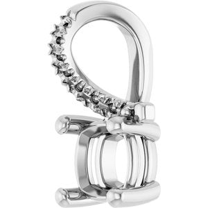 14K White Gold 5.5x5.5 mm Cushion Pendant Mounting – image 4