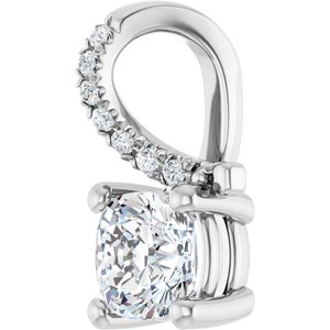 14K X1 White Gold 5.5x5.5 mm Cushion Pendant Mounting – image 3