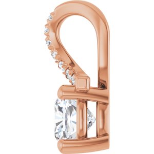 10K Rose Gold 5.5x5.5 mm Cushion Pendant Mounting – image 5