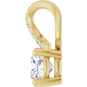14K Yellow Gold 5.5x5.5 mm Cushion Pendant Mounting – image 5