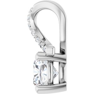14K X1 White Gold 5.5x5.5 mm Cushion Pendant Mounting – image 5