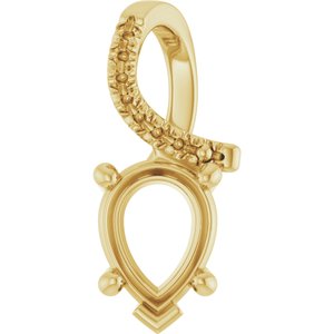 18K Yellow Gold 8x6 mm Pear Pendant Mounting – image 2