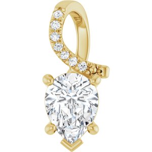 10K Yellow Gold 8x6 mm Pear Pendant Mounting