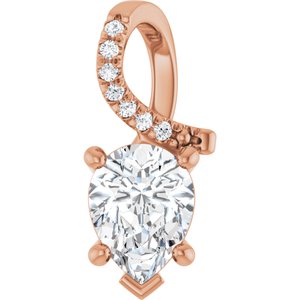 14K Rose Gold 8x6 mm Pear Pendant Mounting