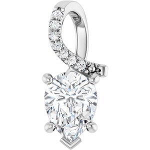 Continuum Sterling Silver 8x6 mm Pear Pendant Mounting