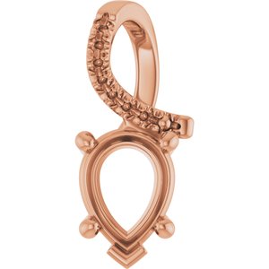 14K Rose Gold 8x6 mm Pear Pendant Mounting – image 2