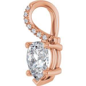 18K Rose Gold 8x6 mm Pear Pendant Mounting – image 3