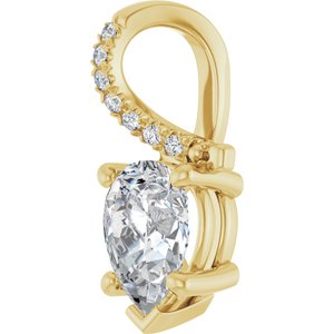 10K Yellow Gold 8x6 mm Pear Pendant Mounting – image 3