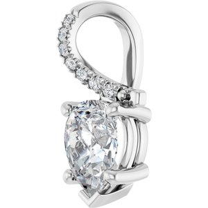 18K White Gold 8x6 mm Pear Pendant Mounting – image 3