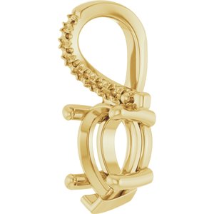 18K Yellow Gold 8x6 mm Pear Pendant Mounting – image 4