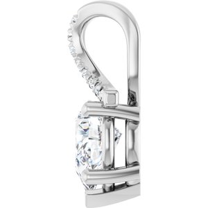 18K White Gold 8x6 mm Pear Pendant Mounting – image 5