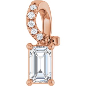 10K Rose Gold 5x3 mm Emerald Pendant Mounting