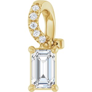 18K Yellow Gold 5x3 mm Emerald Pendant Mounting