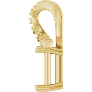 14K Yellow Gold 5x3 mm Emerald Pendant Mounting – image 6