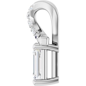Continuum Sterling Silver 5x3 mm Emerald Pendant Mounting – image 5