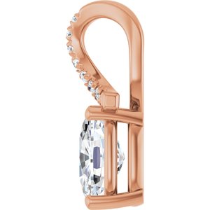 14K Rose Gold 8x6 mm Elongated Cushion Pendant Mounting – image 5