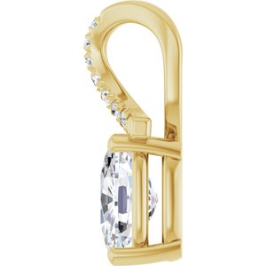 14K Yellow Gold 8x6 mm Elongated Cushion Pendant Mounting – image 5
