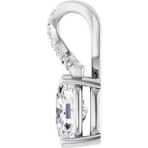 14K X1 White Gold 8x6 mm Elongated Cushion Pendant Mounting – image 5