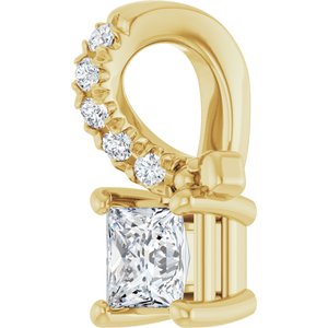 18K Yellow Gold 3x3 mm Square Pendant Mounting – image 3