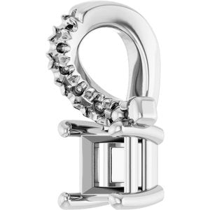 14K White Gold 3x3 mm Square Pendant Mounting – image 4