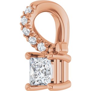 18K Rose Gold 3x3 mm Square Pendant Mounting – image 3
