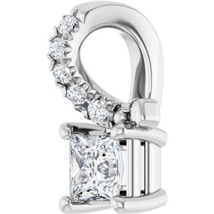 18K White Gold 3x3 mm Square Pendant Mounting – image 3