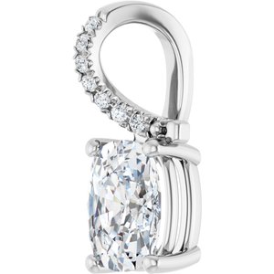 Platinum 8x6 mm Elongated Cushion Pendant Mounting – image 3