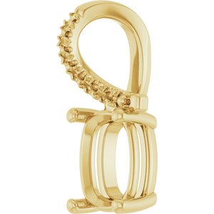 10K Yellow Gold 8x6 mm Elongated Cushion Pendant Mounting – image 4
