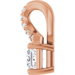 18K Rose Gold 3x3 mm Square Pendant Mounting – image 5