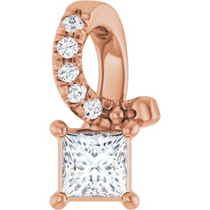 10K Rose Gold 3x3 mm Square Pendant Mounting