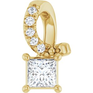 10K Yellow Gold 3x3 mm Square Pendant Mounting