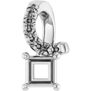 18K White Gold 3x3 mm Square Pendant Mounting – image 2