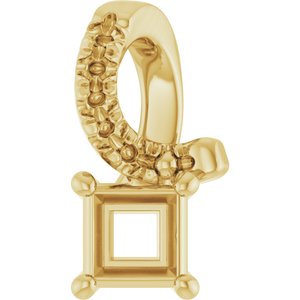 18K Yellow Gold 3x3 mm Square Pendant Mounting – image 2