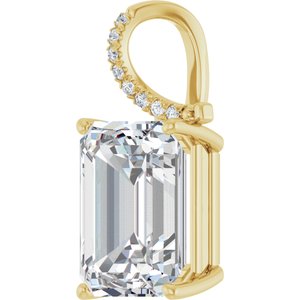 18K Yellow Gold 16x12 mm Emerald Pendant Mounting – image 3