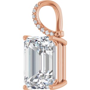 10K Rose Gold 16x12 mm Emerald Pendant Mounting – image 3