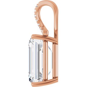 10K Rose Gold 16x12 mm Emerald Pendant Mounting – image 5