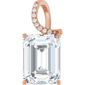 10K Rose Gold 16x12 mm Emerald Pendant Mounting