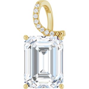 18K Yellow Gold 16x12 mm Emerald Pendant Mounting