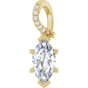 14K Yellow Gold 9.5x5 mm Marquise Pendant Mounting