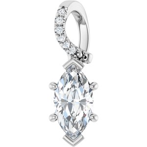 10K White Gold 9.5x5 mm Marquise Pendant Mounting
