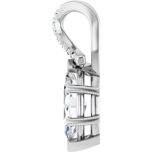 18K White Gold 9.5x5 mm Marquise Pendant Mounting – image 5