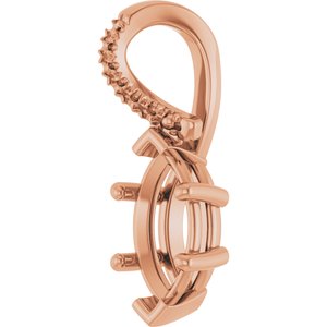 10K Rose Gold 9.5x5 mm Marquise Pendant Mounting – image 4