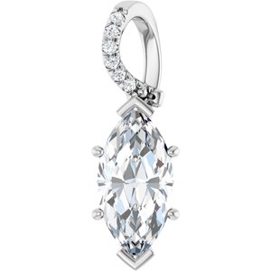 10K White Gold 16x8 mm Marquise Pendant Mounting