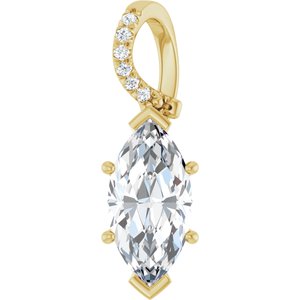 10K Yellow Gold 16x8 mm Marquise Pendant Mounting