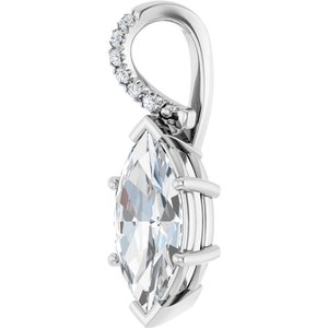 Platinum 16x8 mm Marquise Pendant Mounting – image 3