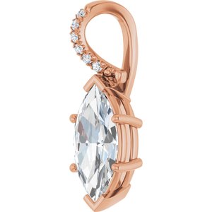 18K Rose Gold 16x8 mm Marquise Pendant Mounting – image 3