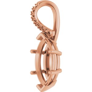 14K Rose Gold 16x8 mm Marquise Pendant Mounting – image 4