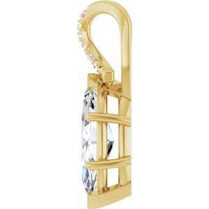 18K Yellow Gold 16x8 mm Marquise Pendant Mounting – image 5