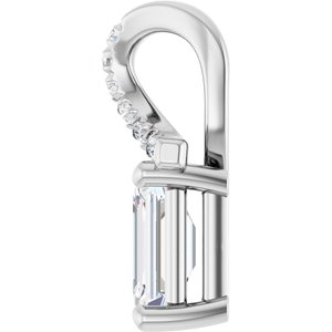 14K X1 White Gold 6x4 mm Emerald Pendant Mounting – image 5